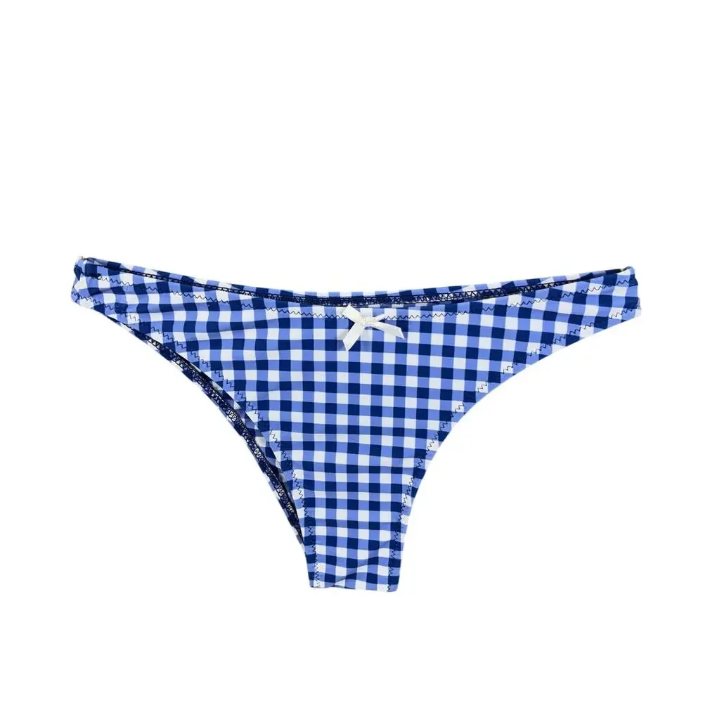 Seamolly Blue Gingham Bikini Set Underwire Swimsuit Two Piece Cottagecore XS NWT